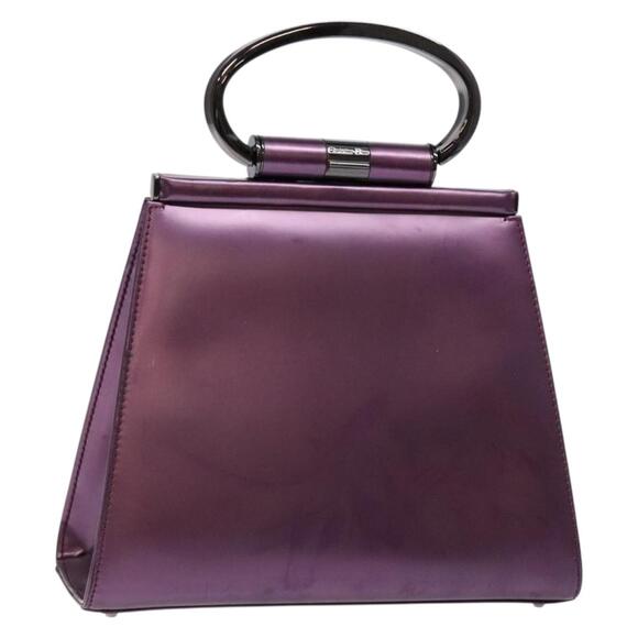 DIOR Hand Bag Patent Leather Purple - Picture 1 of 12
